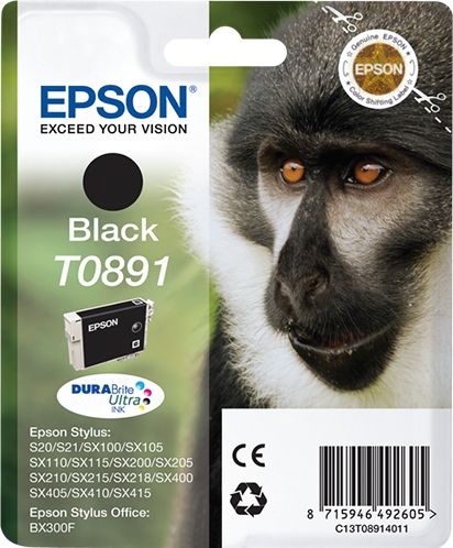 Epson Monkey T0891 cartouche d'encre 1 pièce(s) Original Noir Epson