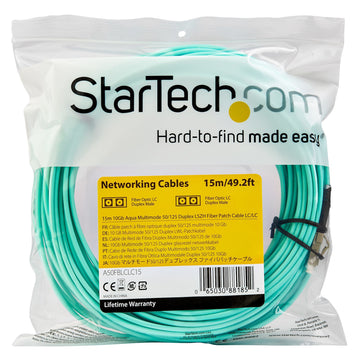 StarTech.com A50FBLCLC15 câble de fibre optique 15 m LC OM3 Couleur aqua StarTech.com