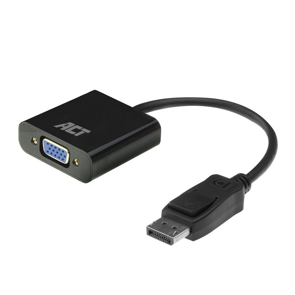 ACT AC7515 câble vidéo et adaptateur 0,15 m DisplayPort VGA (D-Sub) Noir ACT