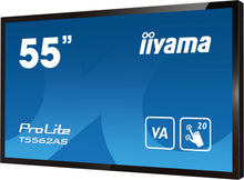 iiyama T5562AS-B1 Signage Display Écran plat interactif 138,7 cm (54.6") VA 500 cd/m² 4K Ultra HD Noir Écran tactile Intégré dans le processeur Android 8.0 24/7 iiyama