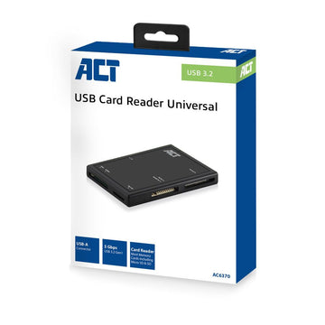 ACT AC6370 lecteur de carte mémoire USB 3.2 Gen 1 (3.1 Gen 1) Type-A Noir ACT