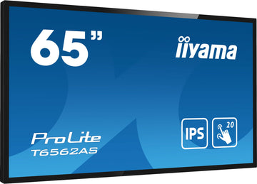 iiyama T6562AS-B1 Signage Display Écran plat interactif 163,8 cm (64.5") IPS 500 cd/m² 4K Ultra HD Noir Écran tactile Intégré dans le processeur Android 8.0 24/7 iiyama