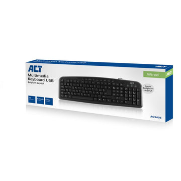 ACT AC5405 clavier USB AZERTY Belge Noir ACT