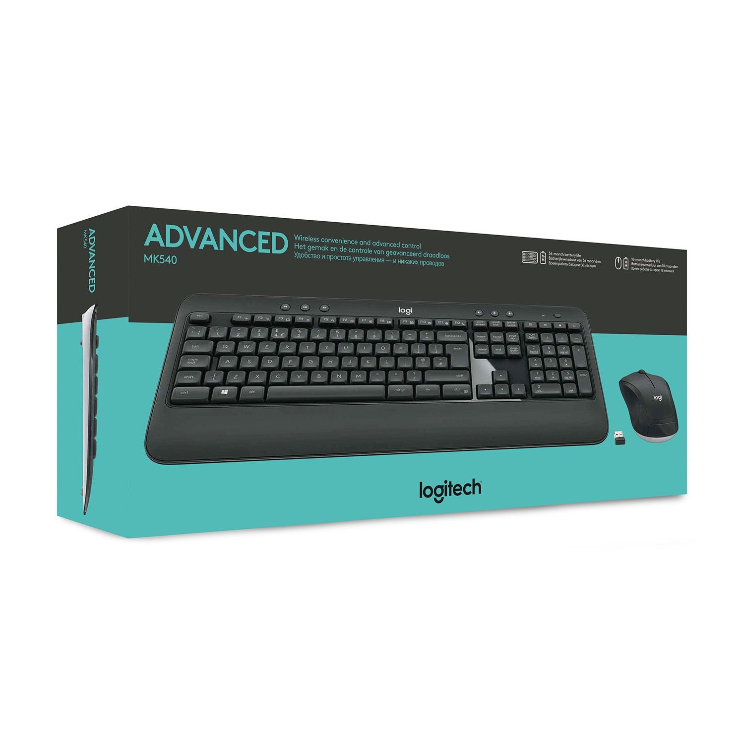 Logitech Advanced MK540 clavier Souris incluse USB AZERTY Belge Noir, Blanc Logitech