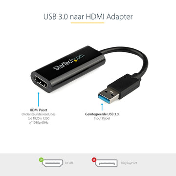 StarTech.com USB32HDES adaptateur graphique USB 1920 x 1200 pixels Noir