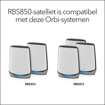 NETGEAR Orbi RBS850 AX6000 WiFi 6 Mesh Sattelite Tri-bande (2,4 GHz / 5 GHz / 5 GHz) Wi-Fi 6 (802.11ax) Gris, Blanc 4 Interne Netgear