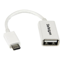 StarTech.com UUSBOTGW câble USB 0,127 m USB 2.0 Micro-USB B USB A Blanc StarTech.com
