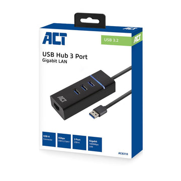 ACT AC6310 station d'accueil Avec fil USB 3.2 Gen 1 (3.1 Gen 1) Type-A Noir