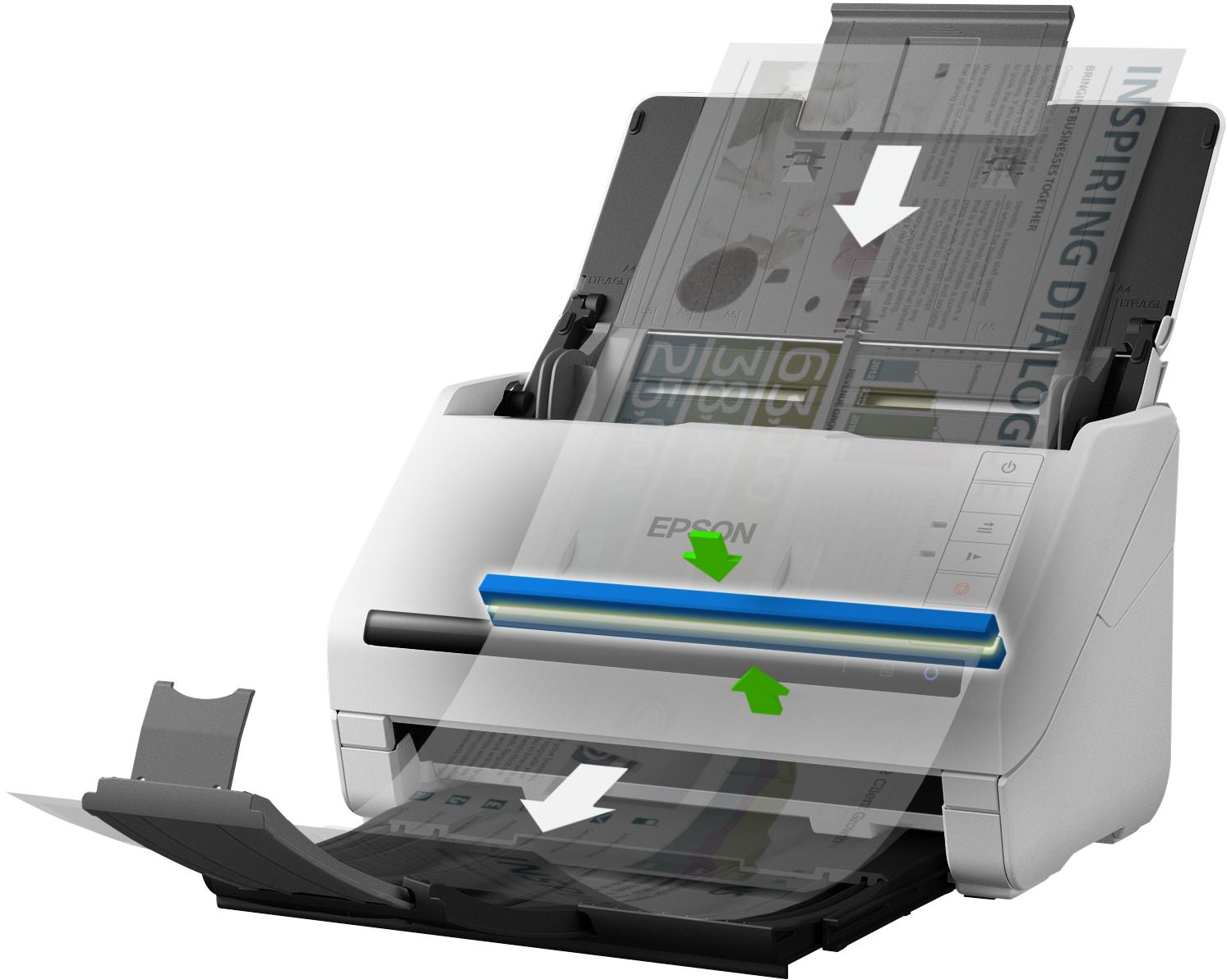 Epson WorkForce DS-530 Alimentation papier de scanner 600 x 600 DPI A4 Blanc
