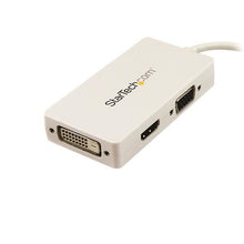 StarTech.com MDP2VGDVHDW câble vidéo et adaptateur 0,15 m Mini DisplayPort DVI-D + VGA (D-Sub) + HDMI Blanc StarTech.com