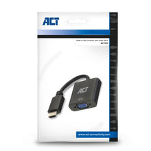 ACT AC7535 câble vidéo et adaptateur 0,23 m HDMI Type A (Standard) VGA (D-Sub) Noir ACT