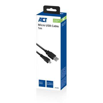 ACT AC3000 câble USB 1 m USB 2.0 USB A Micro-USB B Noir ACT