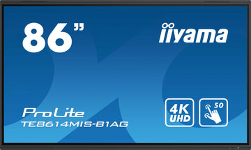 iiyama TE8614MIS-B1AG Signage Display Écran plat interactif 2,17 m (85.6") LCD Wifi 435 cd/m² 4K Ultra HD Noir Écran tactile Intégré dans le processeur Android 24/7