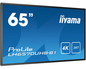 iiyama LH6570UHB-B1 Signage Display Écran plat de signalisation numérique 163,8 cm (64.5") VA 700 cd/m² 4K Ultra HD Noir Intégré dans le processeur Android 9.0 24/7
