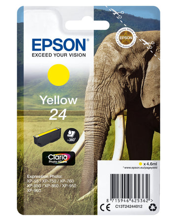 Epson Elephant C13T24244012 cartouche d'encre 1 pièce(s) Original Rendement standard Jaune Epson