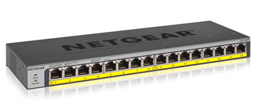 NETGEAR GS116PP Non-géré Gigabit Ethernet (10/100/1000) Connexion Ethernet, supportant l'alimentation via ce port (PoE) Noir Netgear